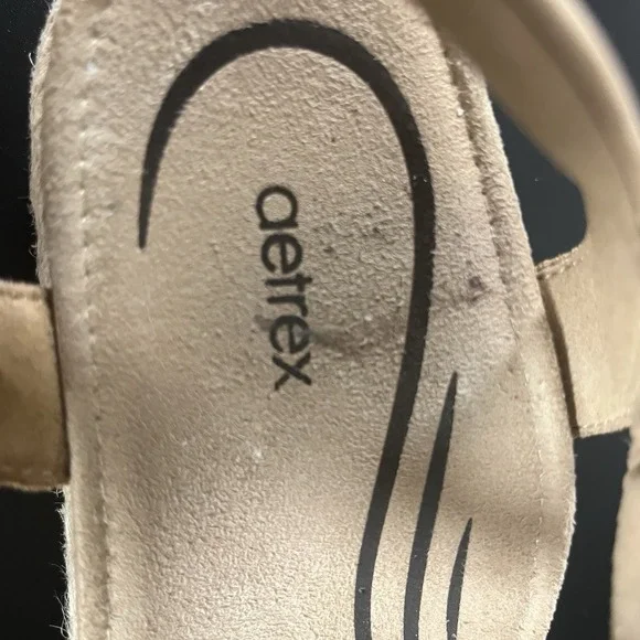 AETREX Leather Paula Arch Support Platform Sandals Espadrille EU 40 US 9-9.5 - Picture 9 of 11